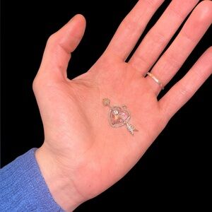 Pink and Silver Heart Pendant